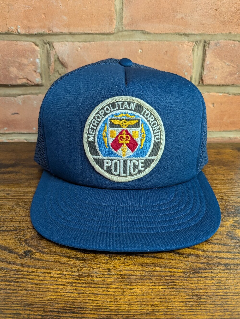 Vintage 80's Metropolitan Toronto Police Trucker Hat In Blue Made In Korea